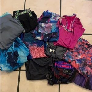 Lot of 10 workout leggings and one tank.